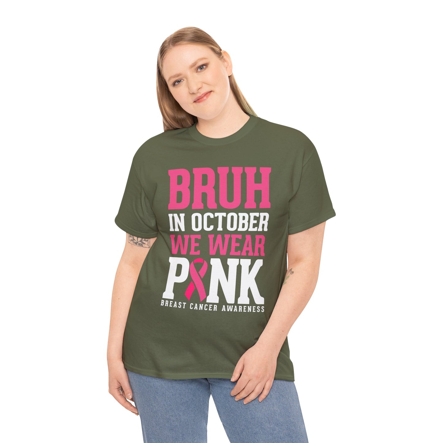 In October We Wear Pink Funny Breast Cancer Womens Tee