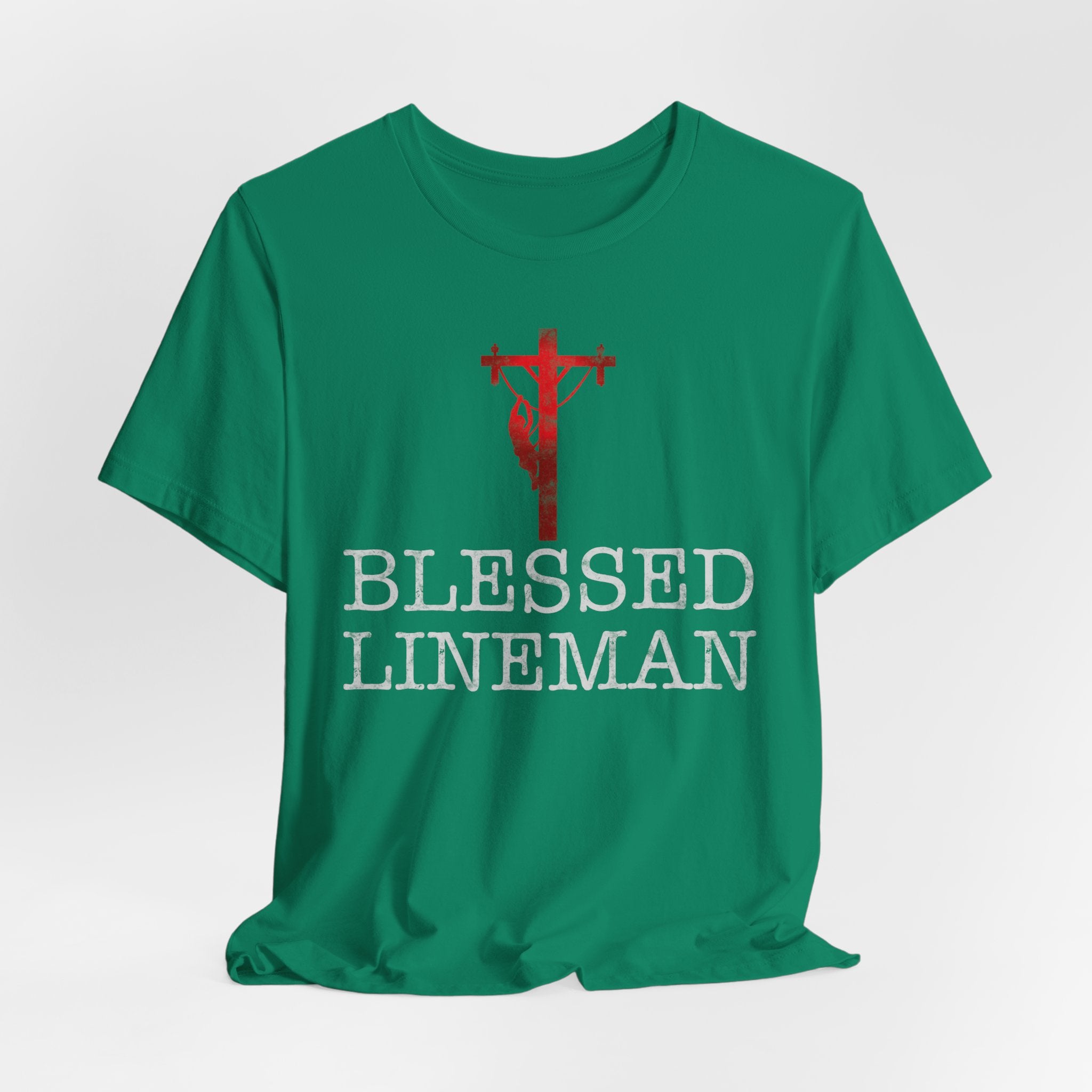 Blessed Lineman gift for Christian Lineman Unisex Jersey Short Sleeve Tee