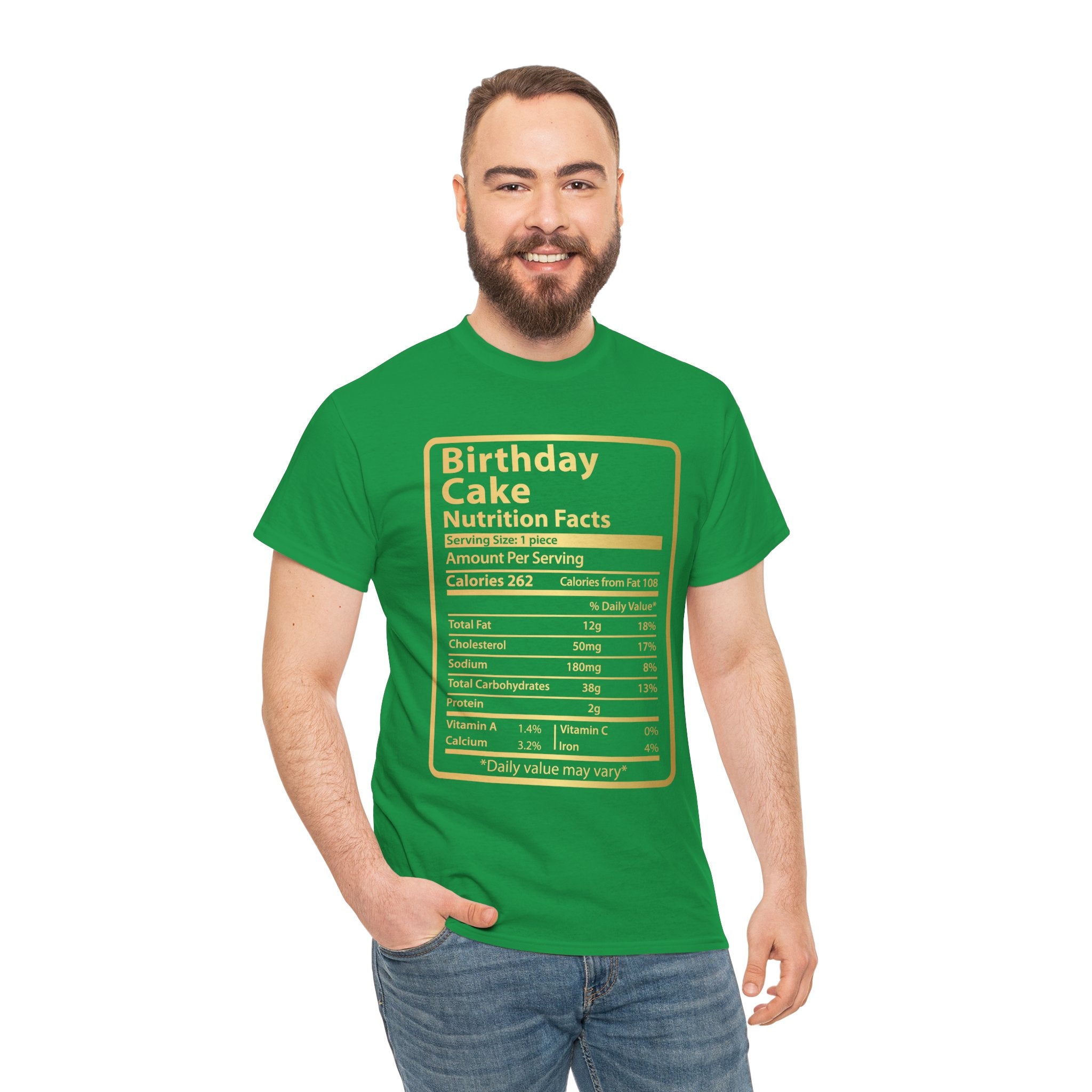 Funny Birthday Cake Nutrition Facts Men's Tee Shirt