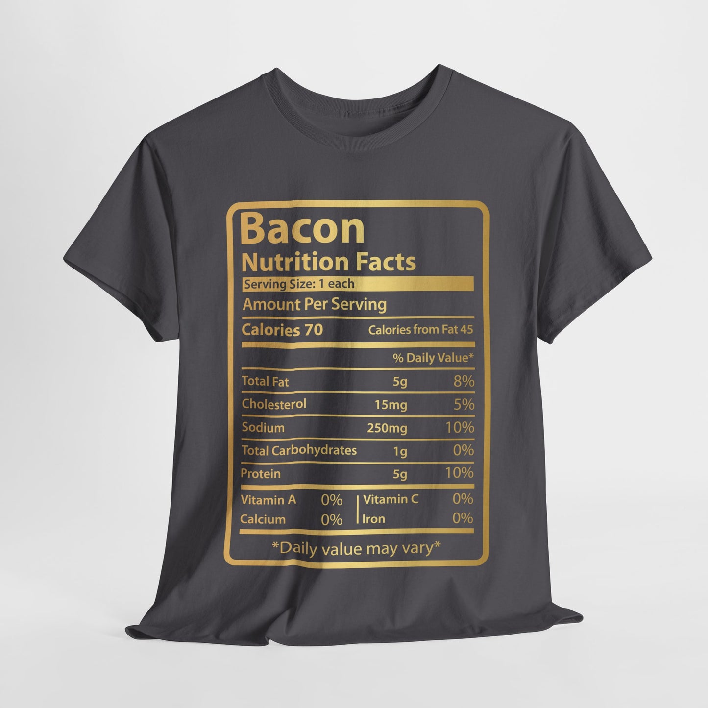 Funny Bacon Nutrition Facts Tee for Thanksgiving Christmas