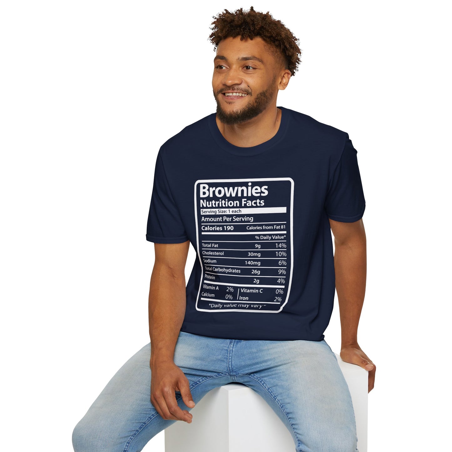 Funny Brownies Nutrition Facts Thanksgiving Christmas Men's Tee