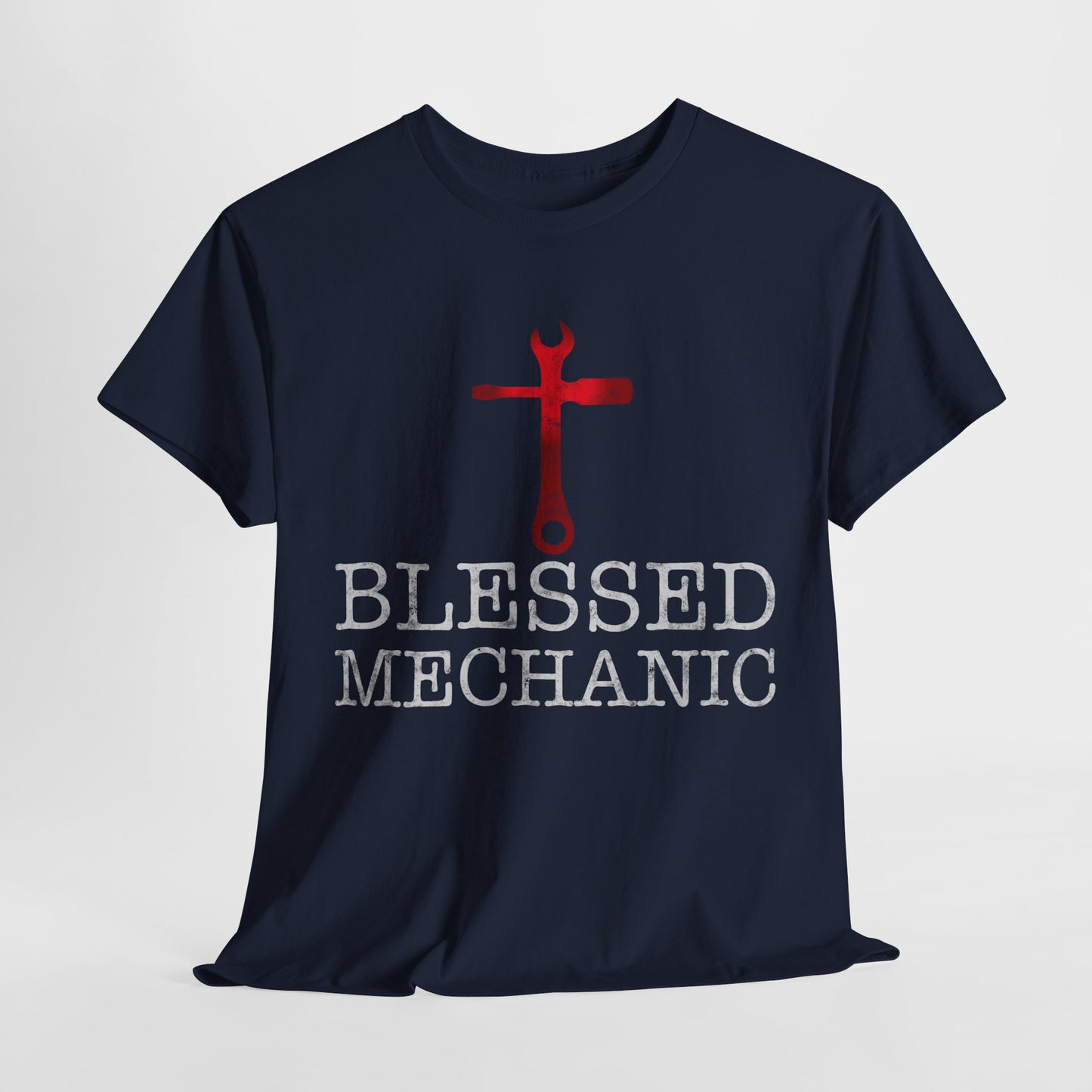 Blessed Mechanic Gift For Christian Mechanic Unisex Heavy Cotton Tee