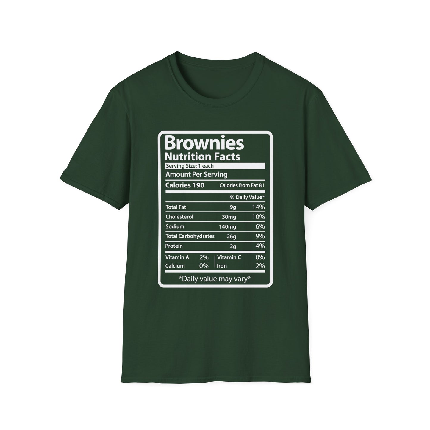 Funny Brownies Nutrition Facts Thanksgiving Christmas Men's Tee