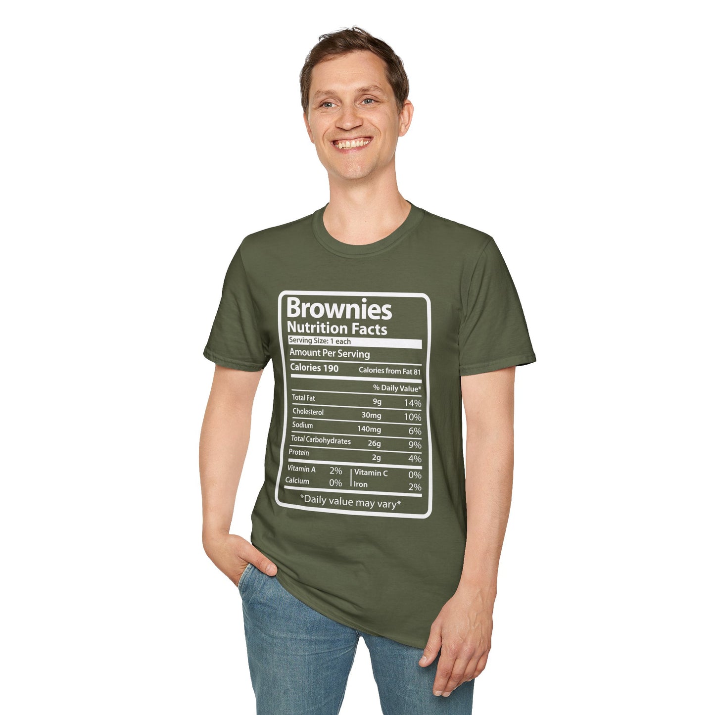 Funny Brownies Nutrition Facts Thanksgiving Christmas Men's Tee