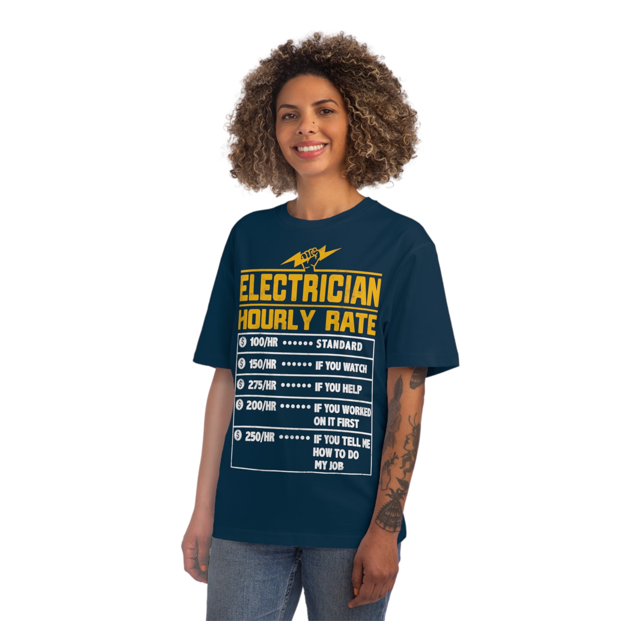 Funny Electrician Hourly Rate gifts for Electrician Unisex Fuser T-shirt