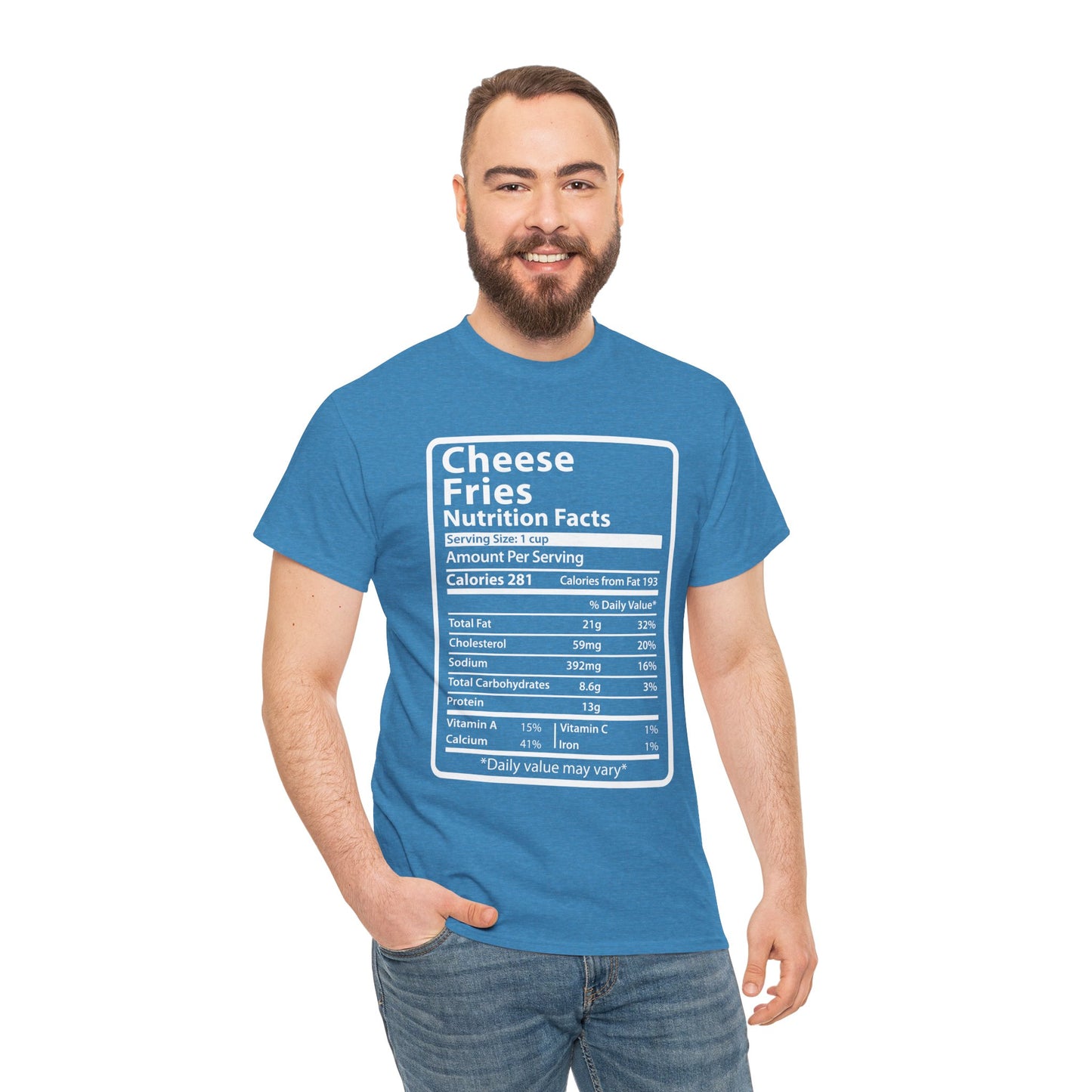 Graphic Tee Cheese Fries Funny Nutrition Facts