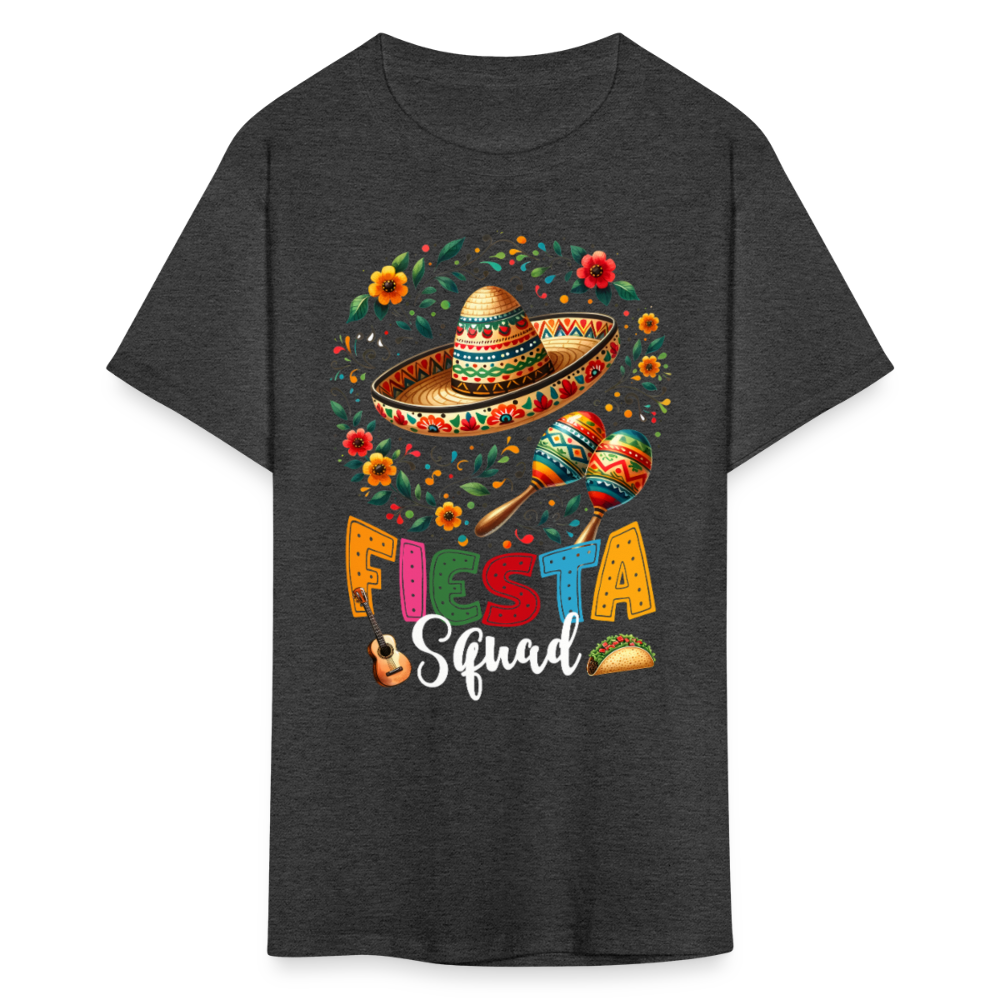 Fiesta Squad Matching Tee For Mexican Parties Cinco De Mayo T-shirt - heather black