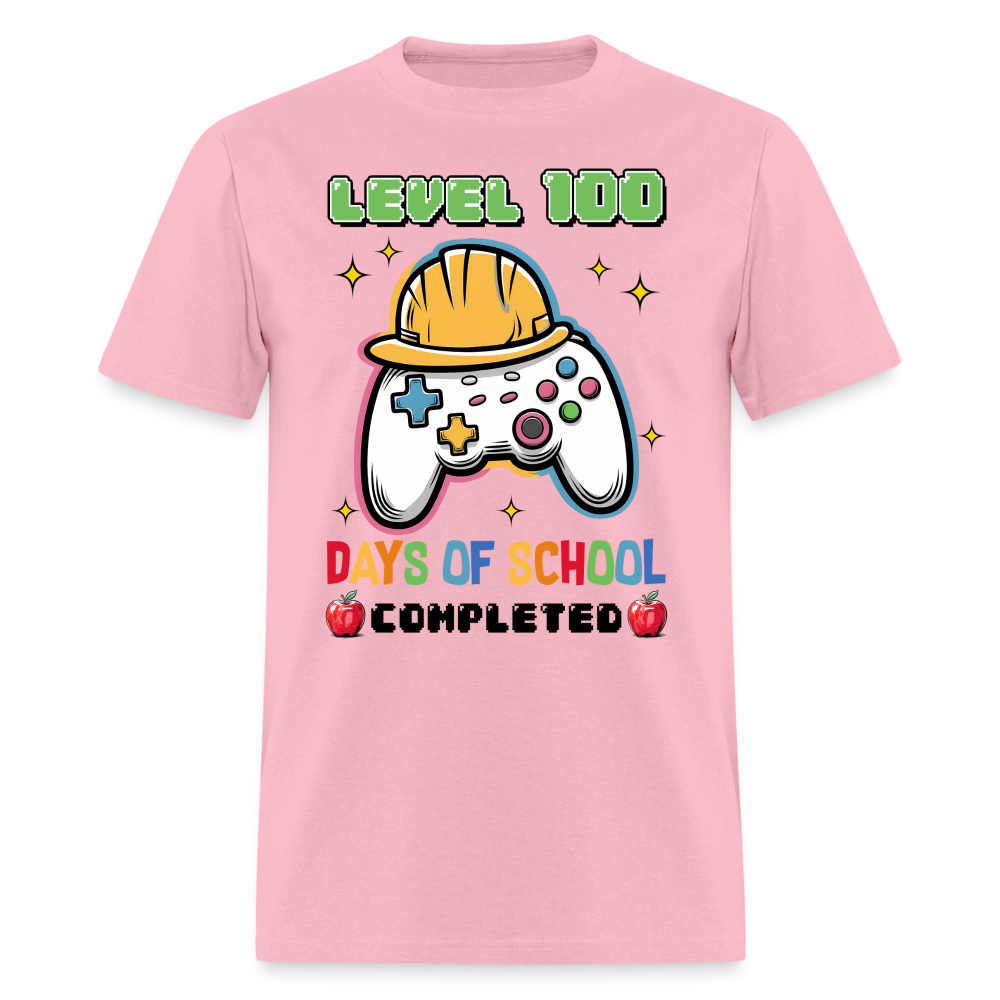 Level 100 Days Of School Gamer Shirt Level Up School Milestone T-shirt - pink