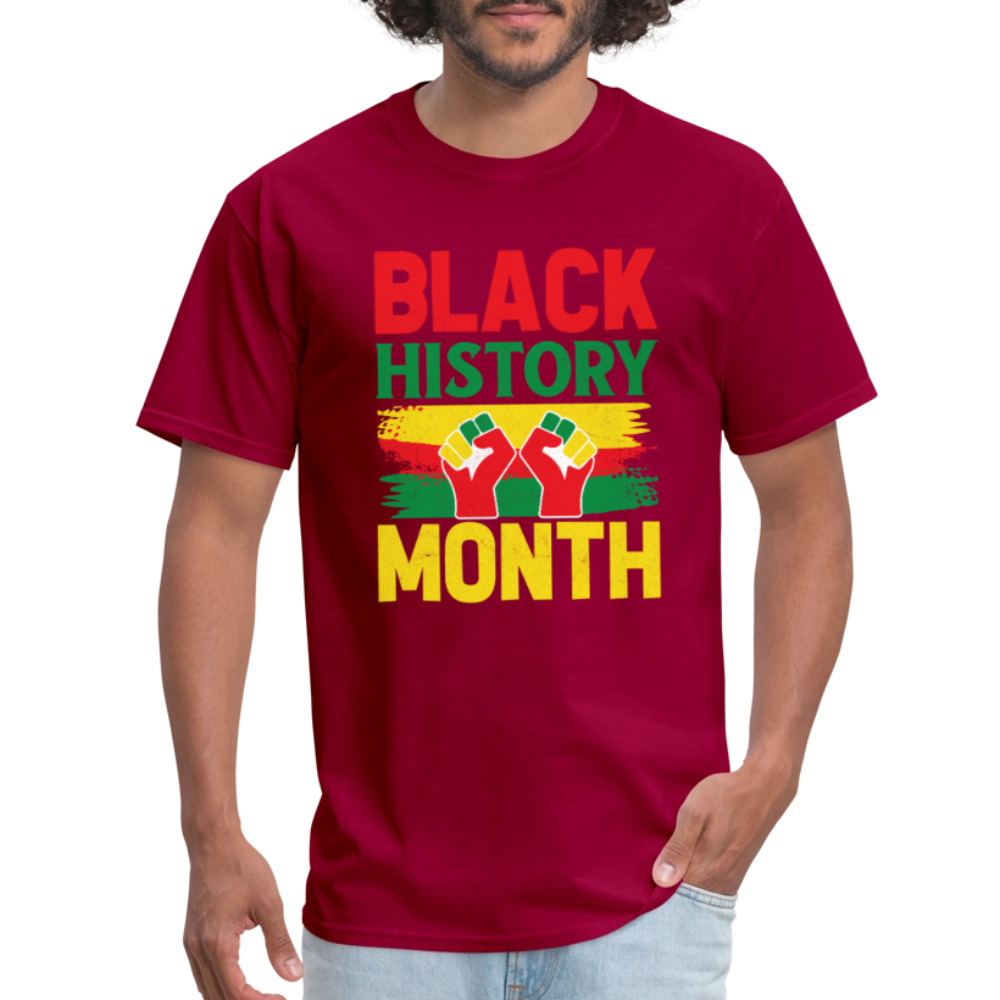 African American Pride Apparel for Black History Month T-Shirt - dark red