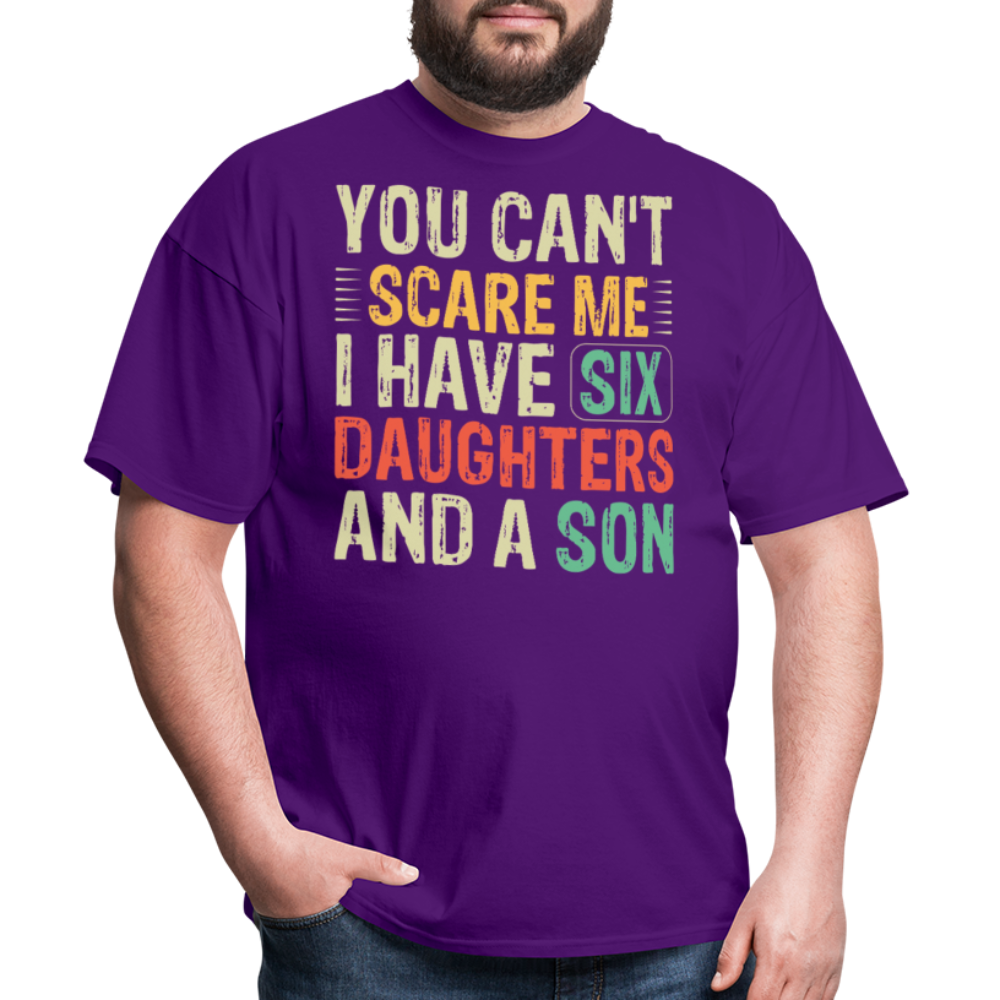 Gifts For Parents With Six Daughters And A Son Fathers Day T-shirt - purple