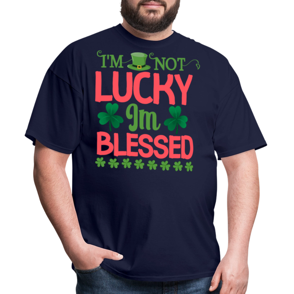 St Patrick’s Day Christian Graphic Tee Religious Lucky Clover T-shirt - navy