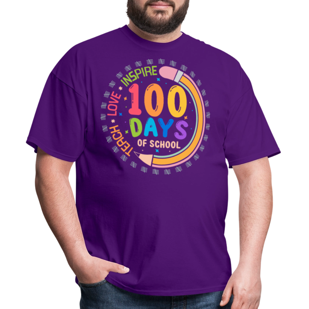 100th Days Of School Shirt For Teachers School Milestone Celebration T-shirt - purple