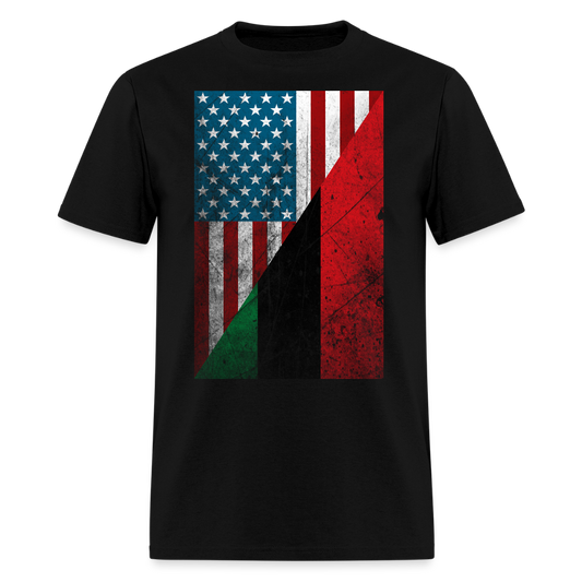 African American Flag Juneteenth Unity T-Shirt - black