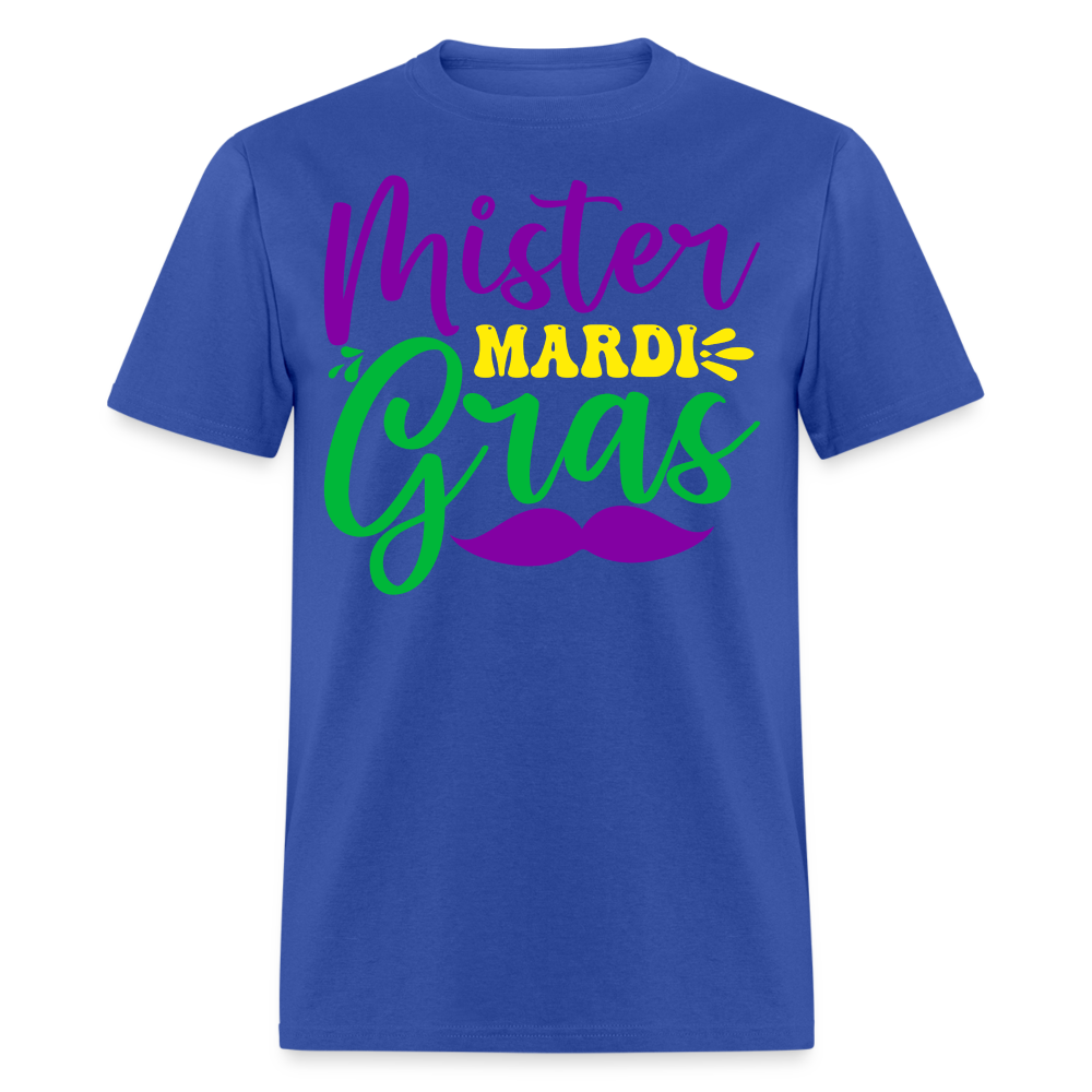 Men's Mardi Gras Graphic Tee Mister Mardi Gras Party T-Shirt - royal blue