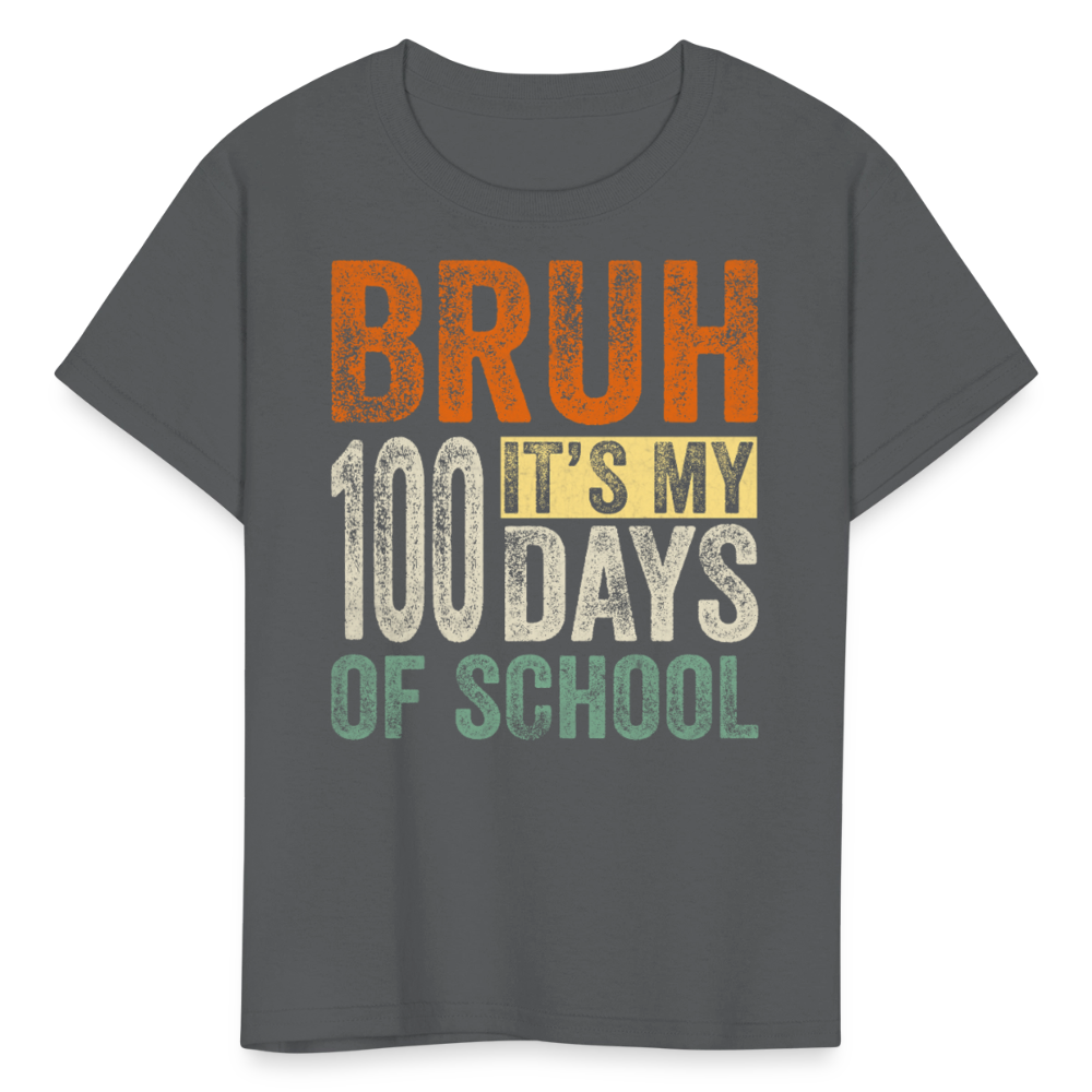 100 Days Of School Shirt For Kids School Milestone T-shirt - charcoal