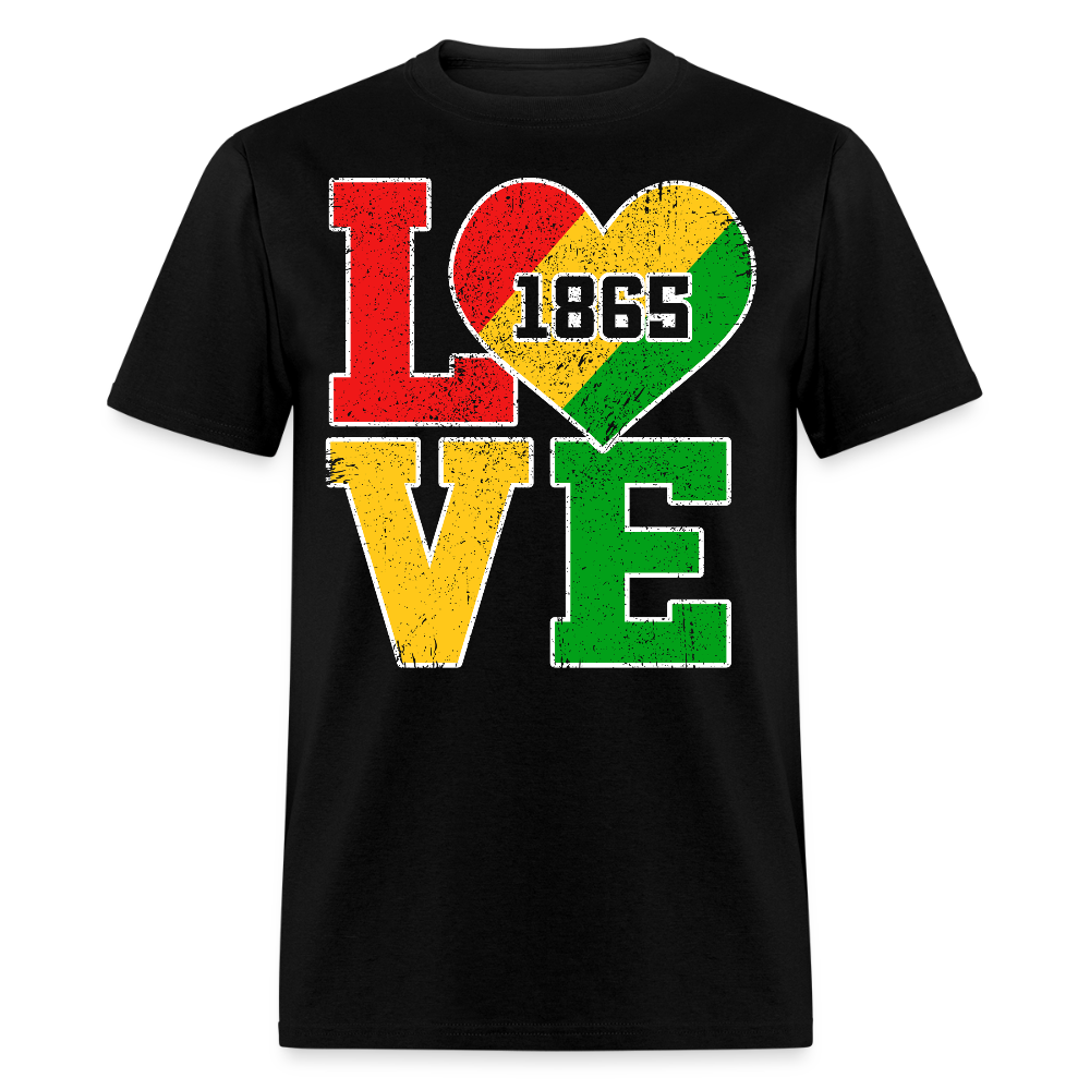 Pan-African Flag Colors 1865 Love Juneteenth T-shirt - black
