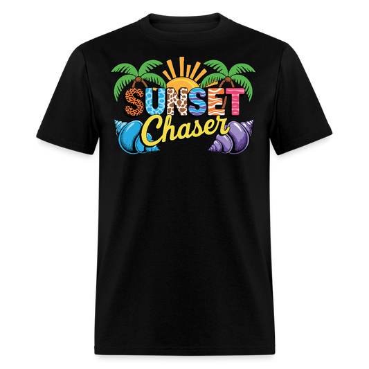 Sunset Chaser Tropical Beach Vacation T-shirt - black