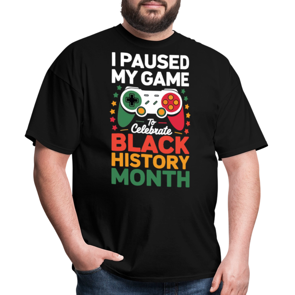 Retro Gamer Controller Tee Black History Month Gaming T-Shirt - black