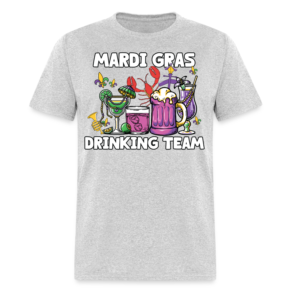 Beer And Cocktail Lover Mardi Gras Tee Mardi Gras Drinking Team T-shirt - heather gray