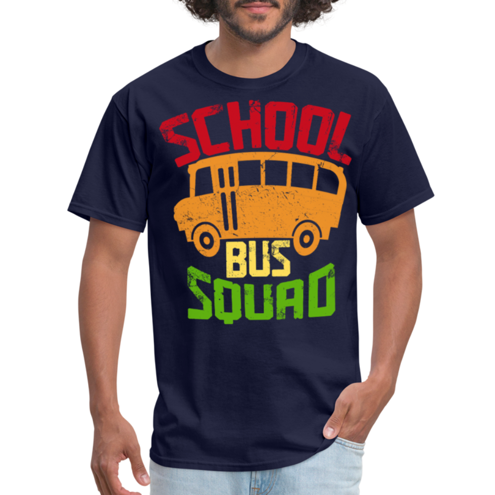 Vintage School Bus Tee for Drivers & Staff School Bus Squad T-shirt - navy