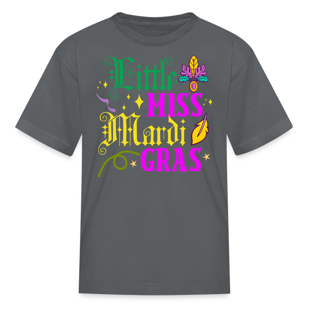 Little Miss Mardi Gras Toddler T-shirt - charcoal