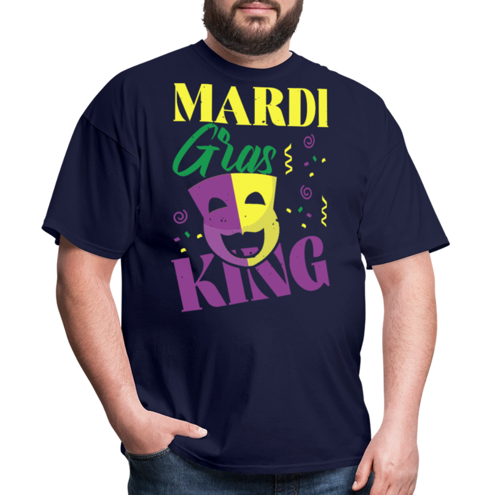 Masquerade Mask Tee Funny Mardi Gras King T-shirt - navy