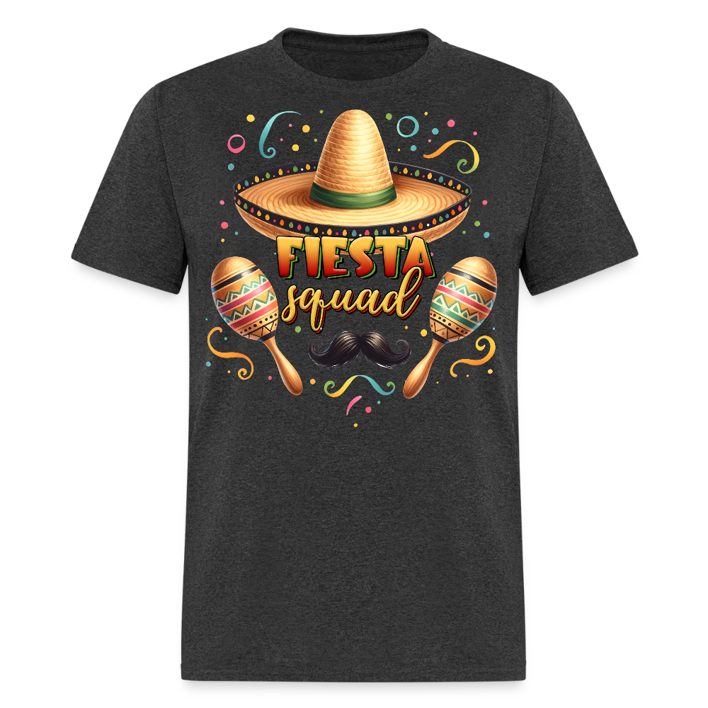 Sombrero And Maracas Party Tee Funny Cinco de Mayo Squad T-shirt - heather black