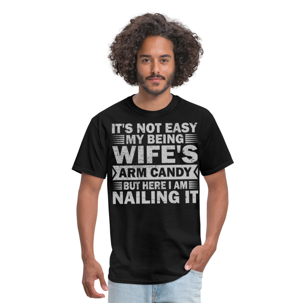 Arm Candy Husband Shirt Gifts for Husbands Funny Relationship T-Shirt - black