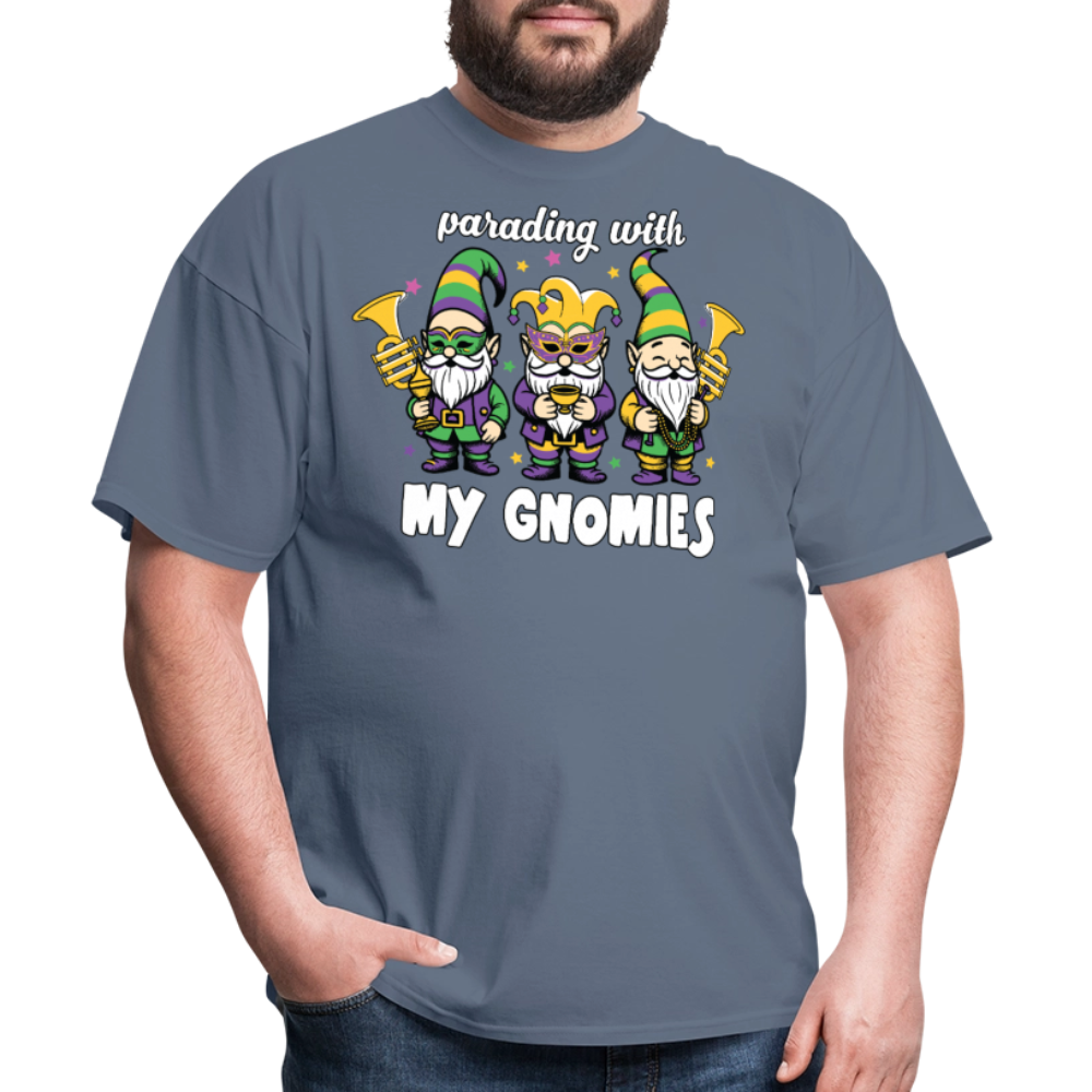 Parading With my Gnomies Festival Shirt Funny Mardi Gras T-shirt - denim