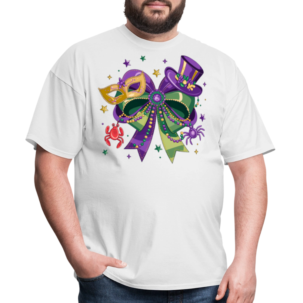 Colorful Masquerade Mask Tee for Fat Tuesday Funny Mardi Gras T-shirt - white