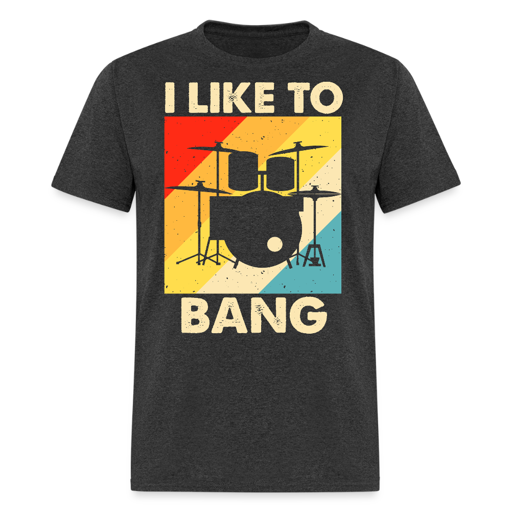 Retro Drum Kit Tee For Musicians T-shirt - heather black