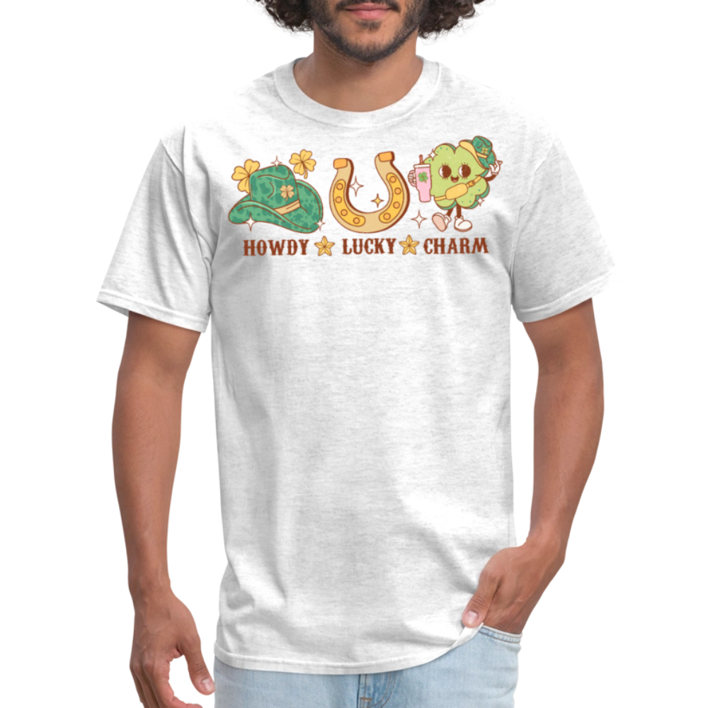 Howdy Lucky Charm St Patrick’s Graphic T-Shirt - light heather gray