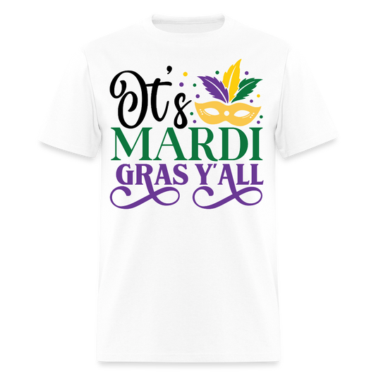 New Orleans Festival Shirts It’s Mardi Gras Y’all T-shirt - white