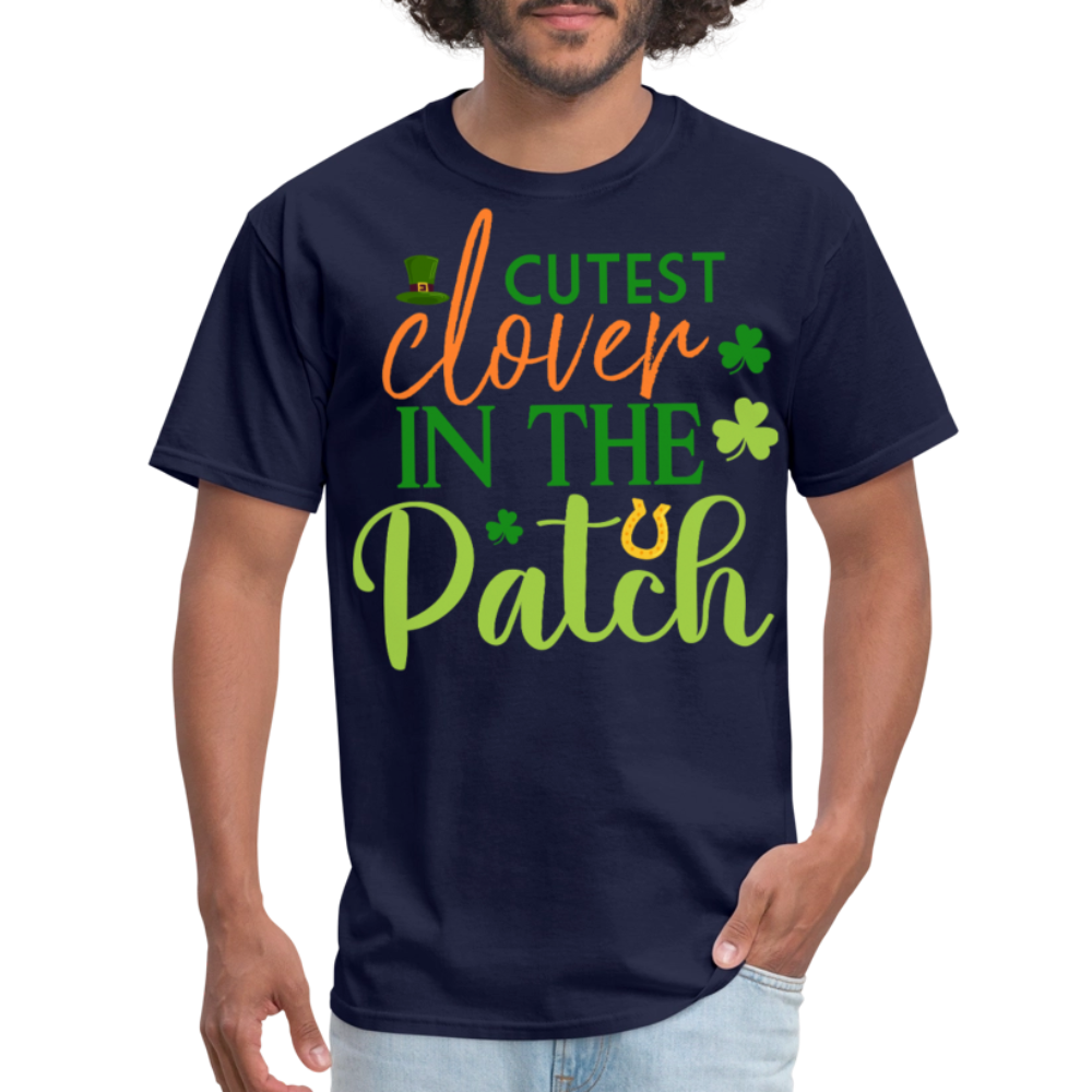 Cutest Clover In The Patch Outfit Cute St Patrick’s Day T-shirt - navy