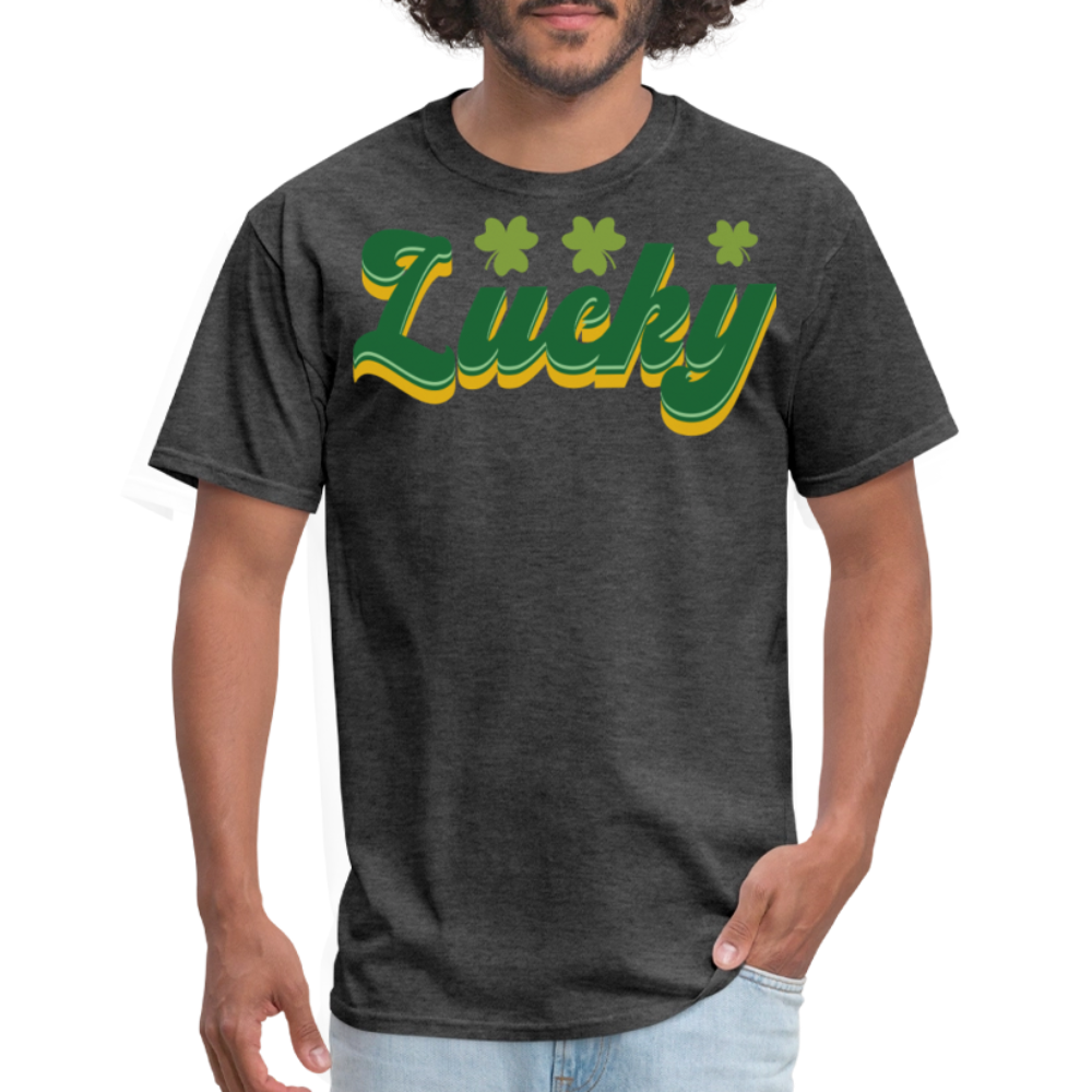 Green Shamrock Lucky Tee For St Patrick’s Day T-shirt - heather black