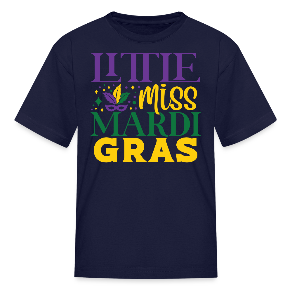 Little Miss Mardi Gras Shirt For Toddlers New Orleans Kids' T-shirt - navy