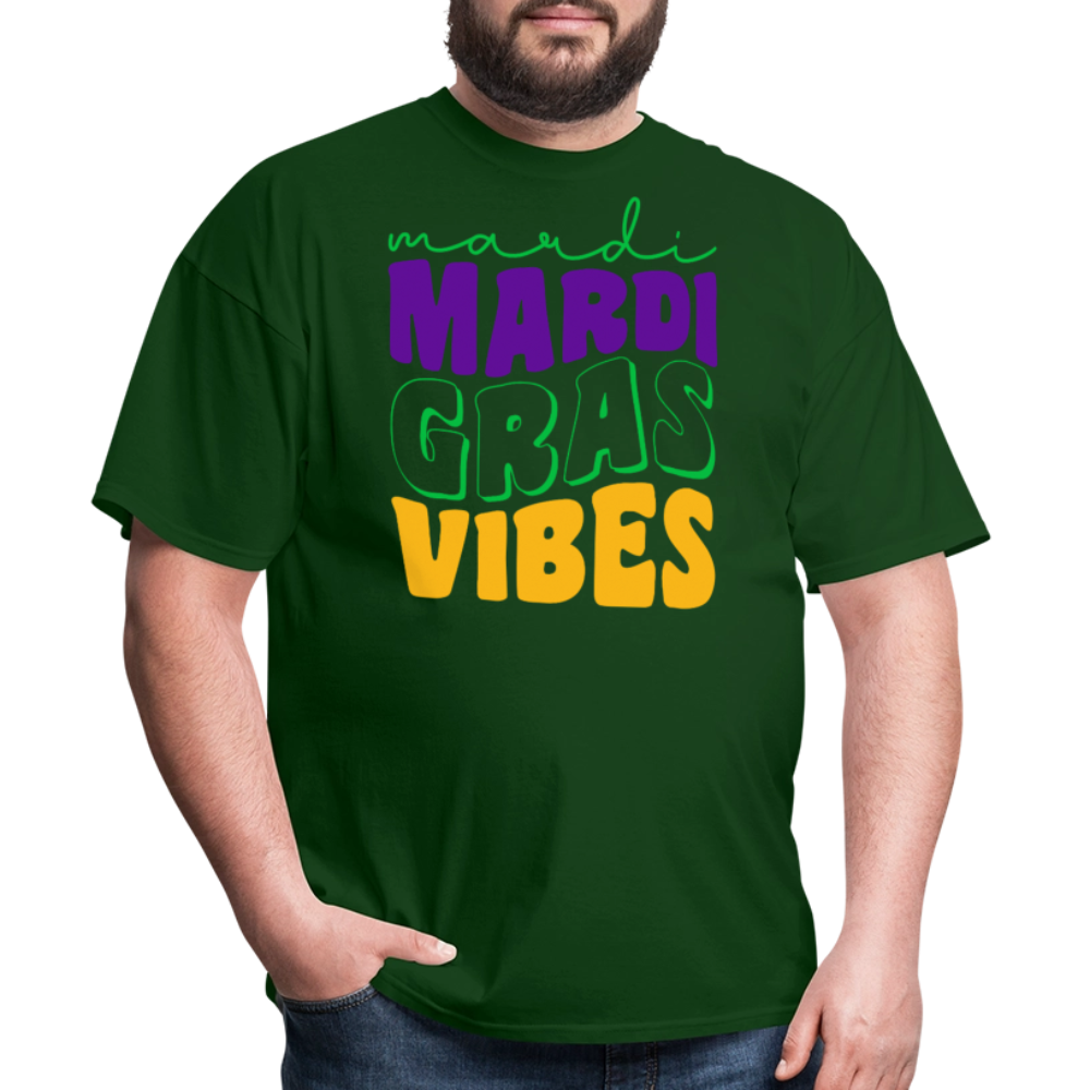 Colorful Mardi Gras Vibes Unisex T-shirt - forest green