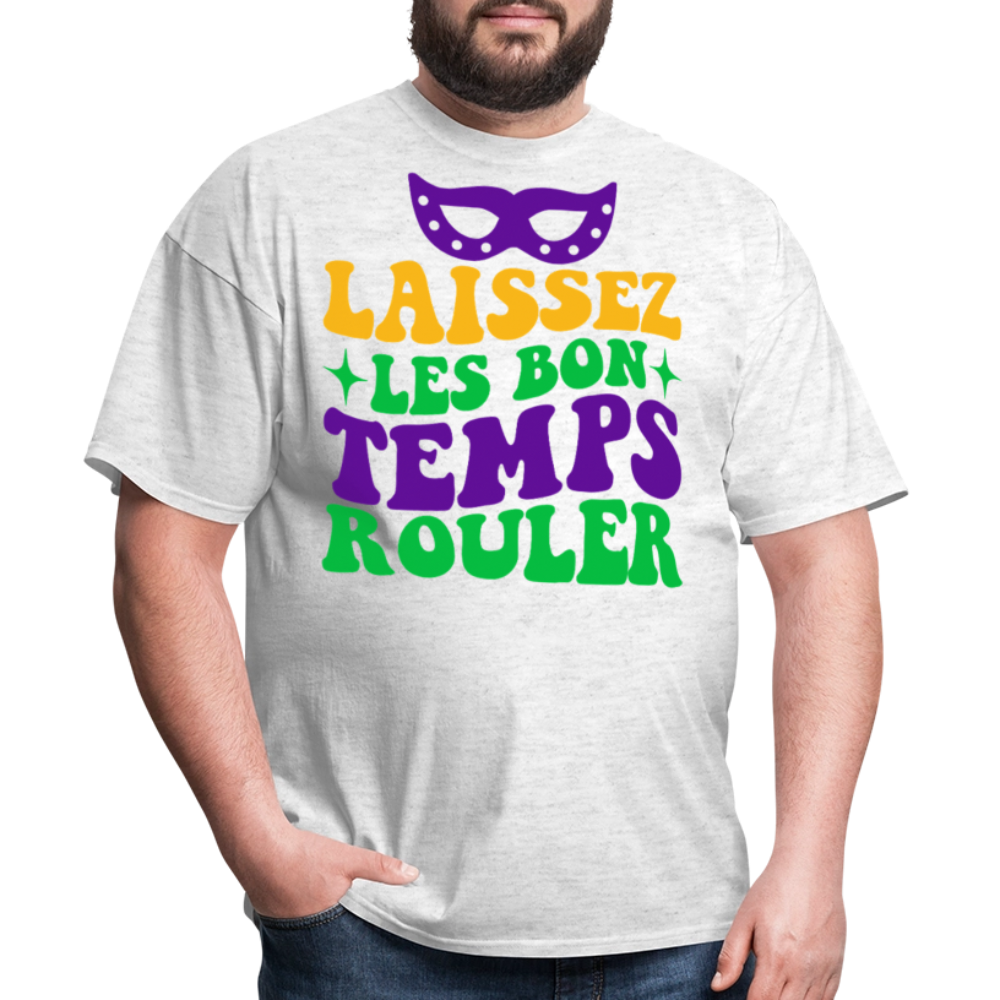 Funny Cajun French Celebration Tee Laissez Les Bon Temps Rouler T-shirt - light heather gray