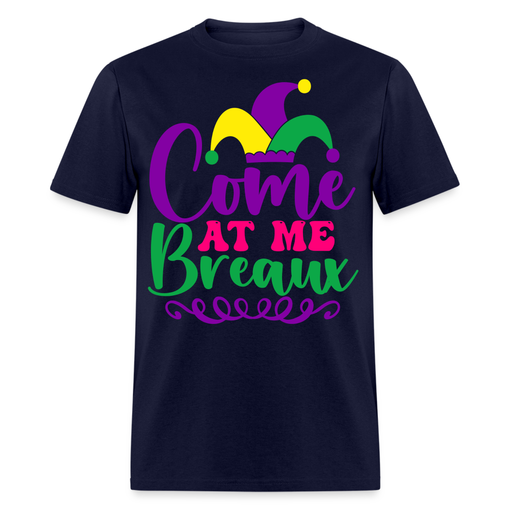 Mardi Gras Jester Hat Tee Come at me Breaux T-shirt - navy