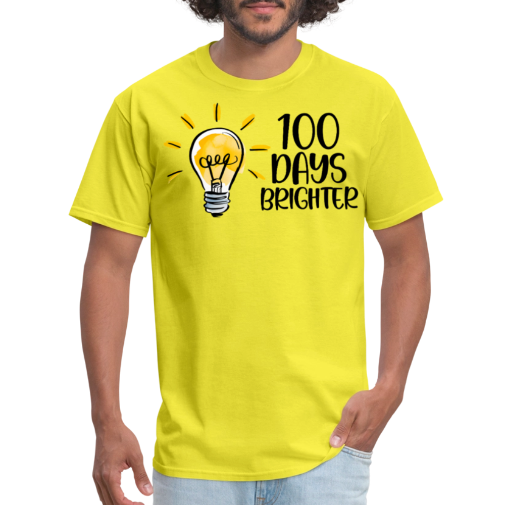 100 Days Brighter Tee for Teachers School Milestone Unisex T-Shirt - yellow