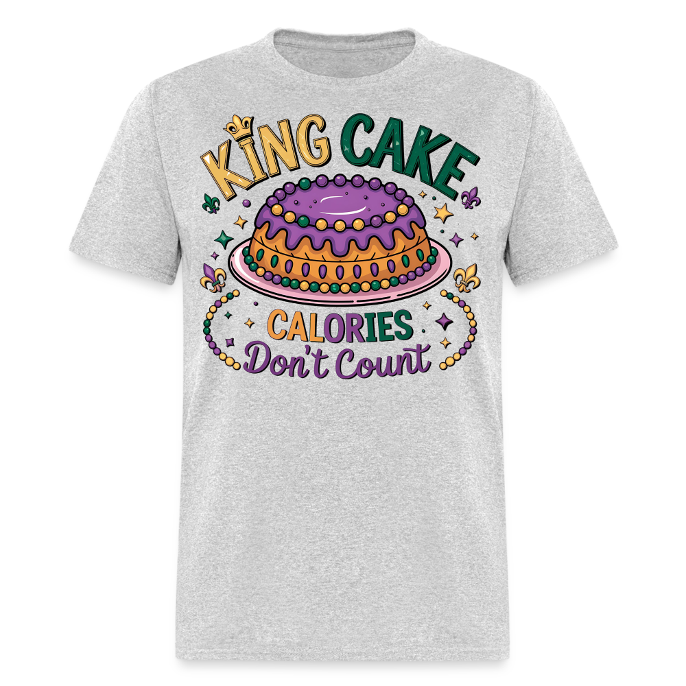 Funny King Cake Calories Don’t Count Tee Funny Mardi Gras T-shirt - heather gray