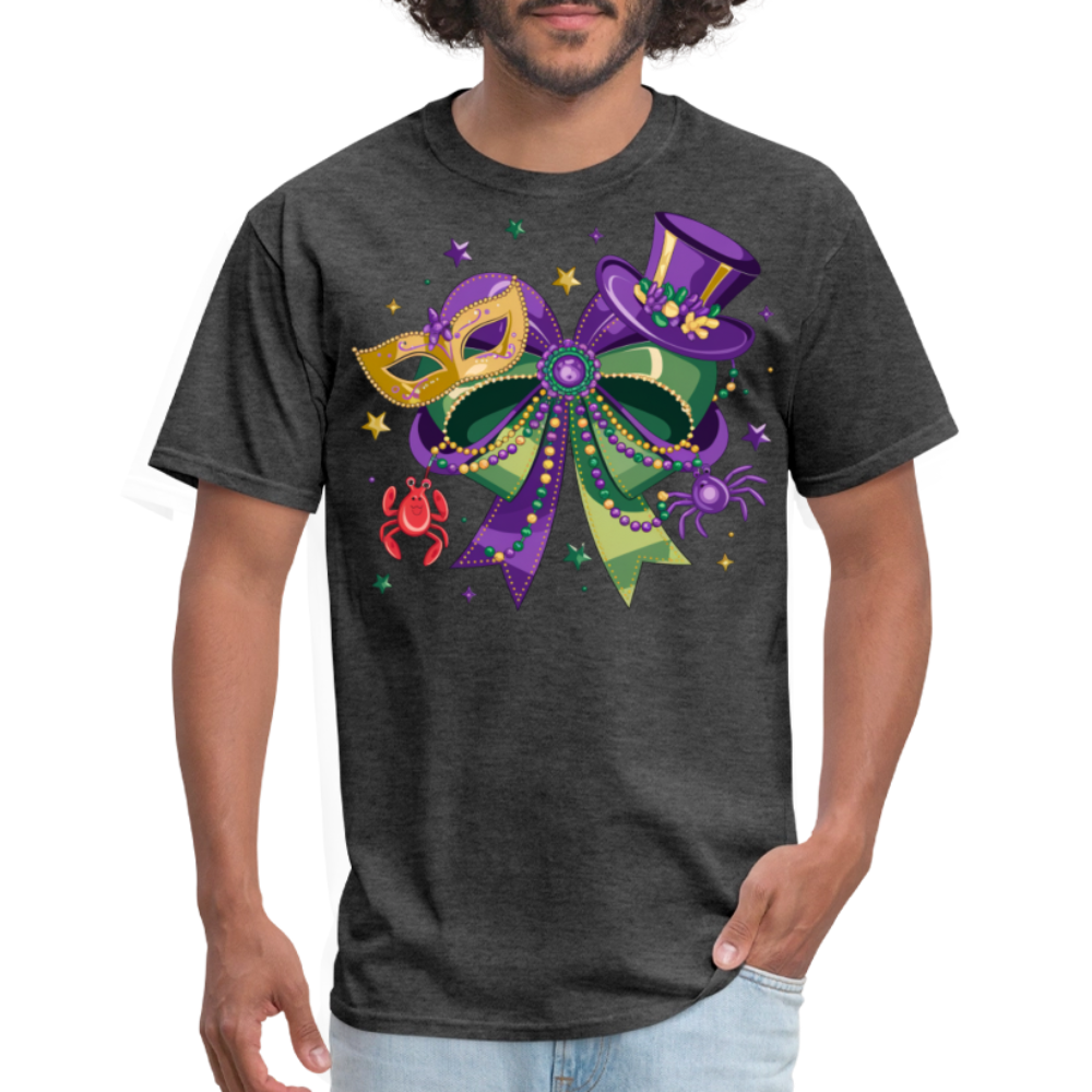 Colorful Masquerade Mask Tee for Fat Tuesday Funny Mardi Gras T-shirt - heather black