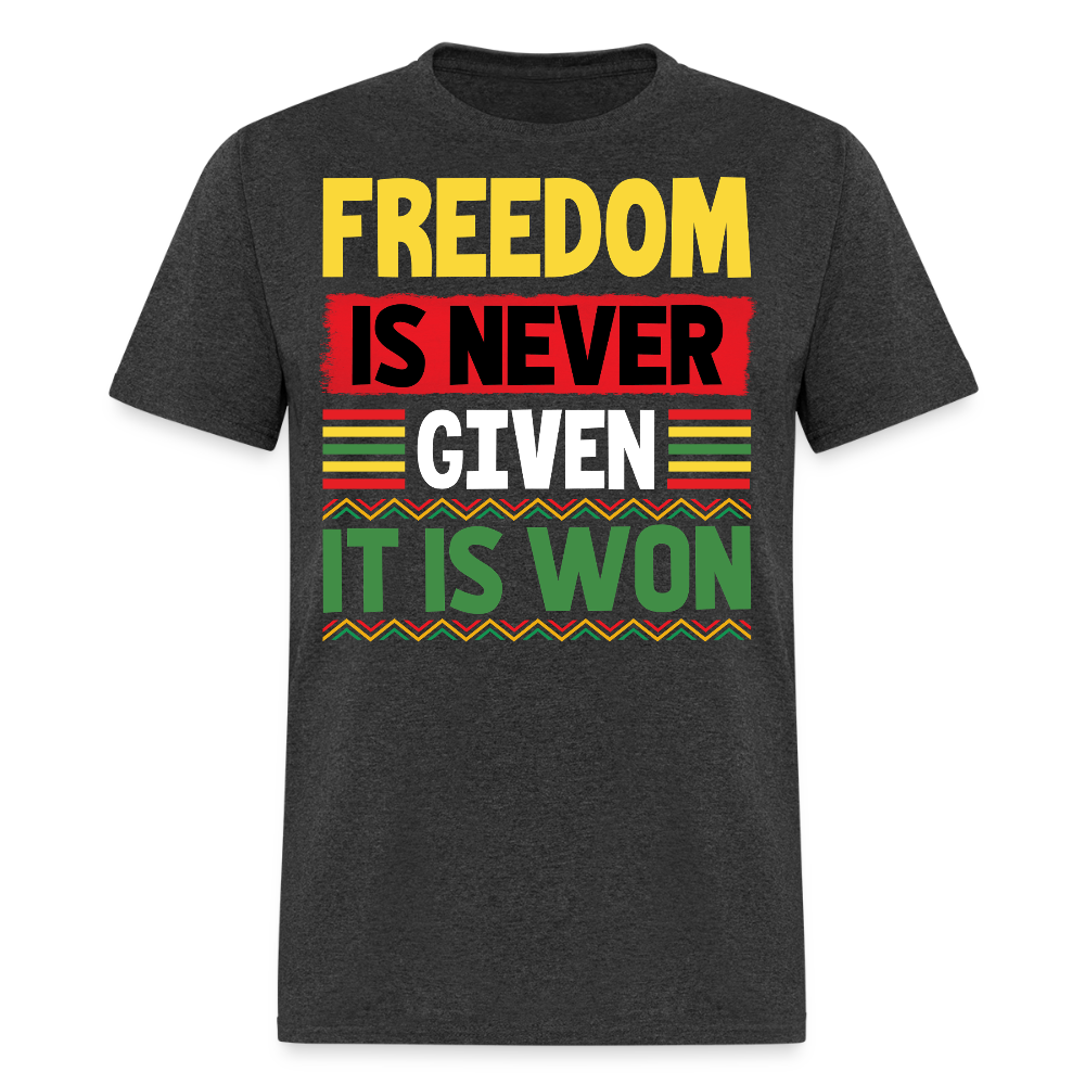 Black Empowerment Tee African American Freedom T-shirt - heather black
