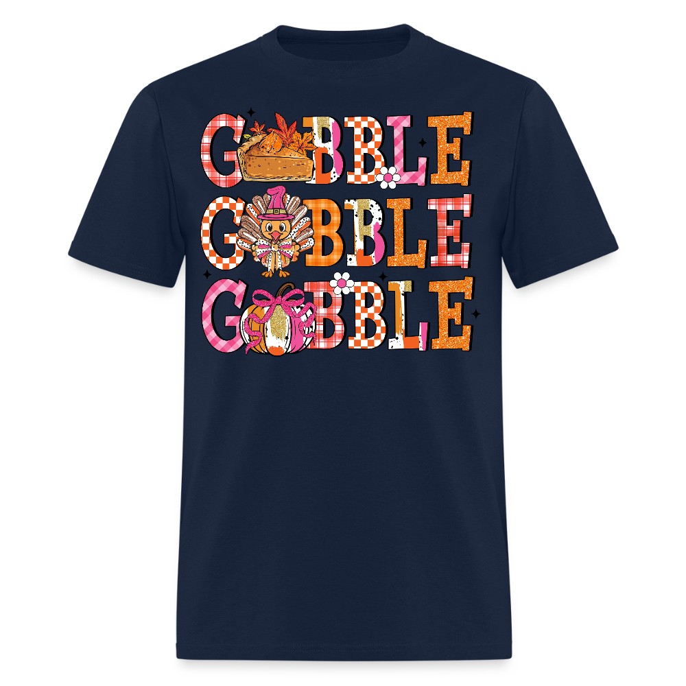 Gobble Gobble Funny Thanksgiving T-Shirt - navy