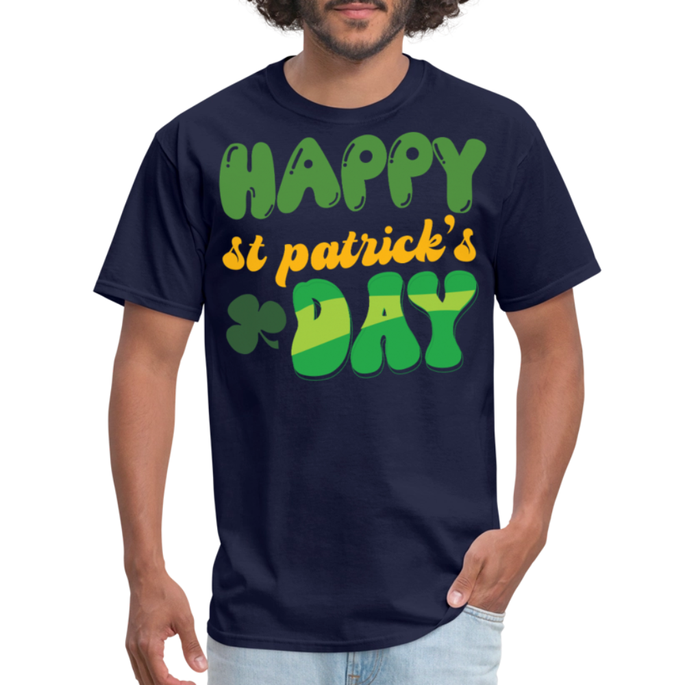 Retro-style Happy St Patrick’s Day T-shirt - navy