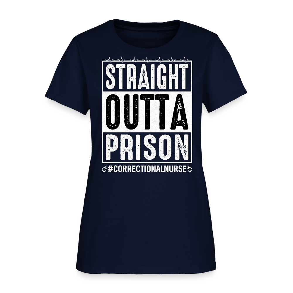 Straight Outta Prison Correctional Nurse T-Shirt - navy