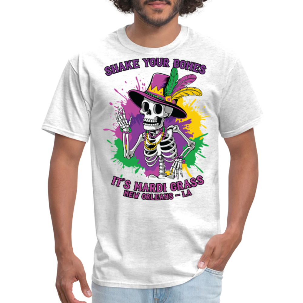 Shake Your Bones Festive Mardi Gras Unisex T-shirt - light heather gray