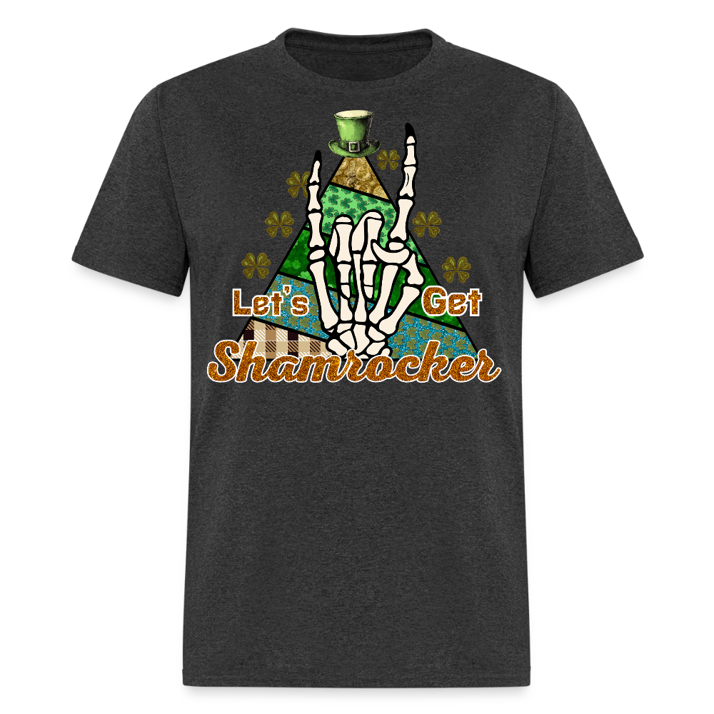 St Patrick’s Day Rock And Roll Skeleton Hand T-shirt - heather black