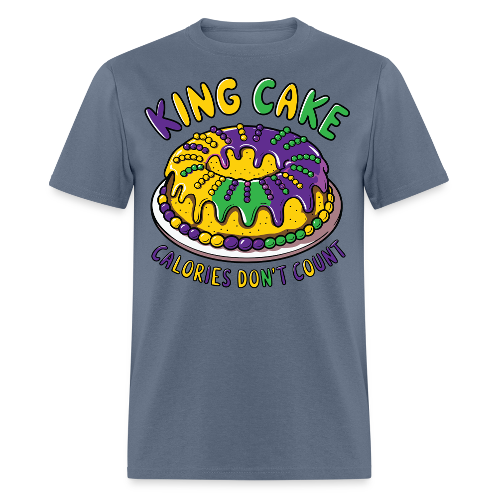 Fat Tuesday Celebration Mardi Gras King Cake T-shirt - denim