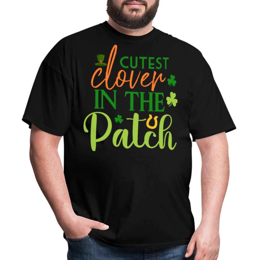 Cutest Clover In The Patch Outfit Cute St Patrick’s Day T-shirt - black